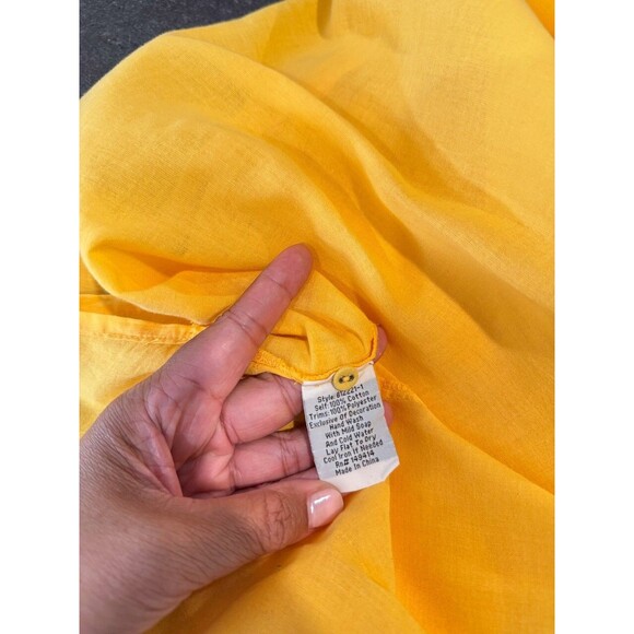 Johnny Was Womens Top Yellow Biya Haddie Embroidered Short Sleeve Blouse Small - Picture 10 of 11